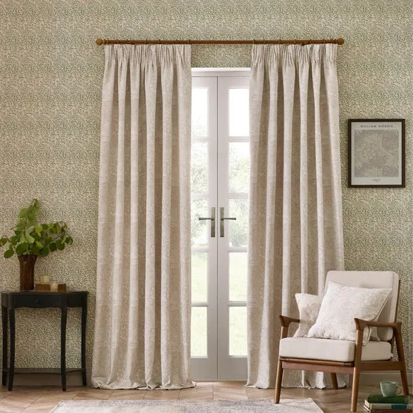 Morris & Co. Marigold Jacquard Pencil Pleat Curtains 2