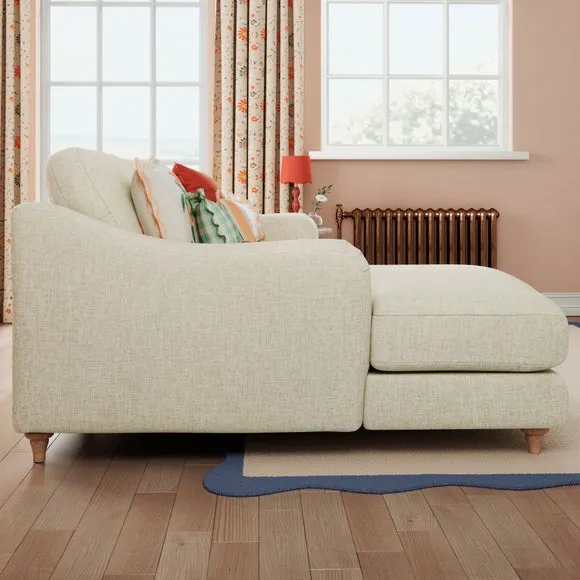 Hattie Slub Faux Linen Corner Chaise 2