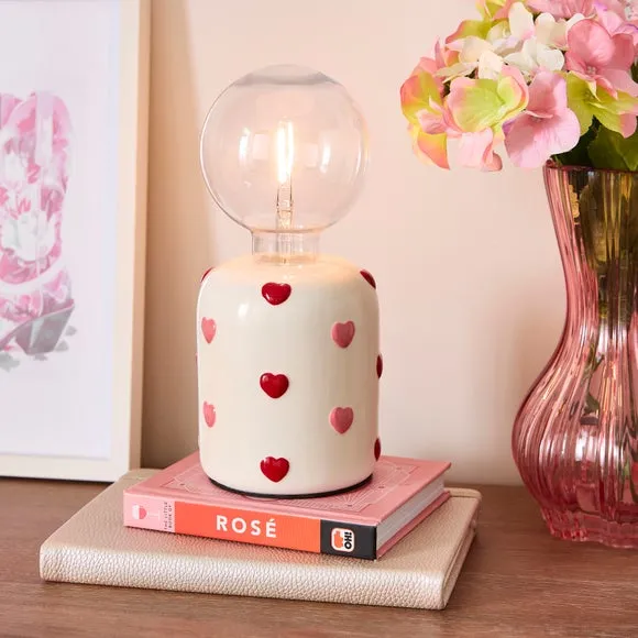 Hattie Heart Exposed LED Bulb Table Lamp