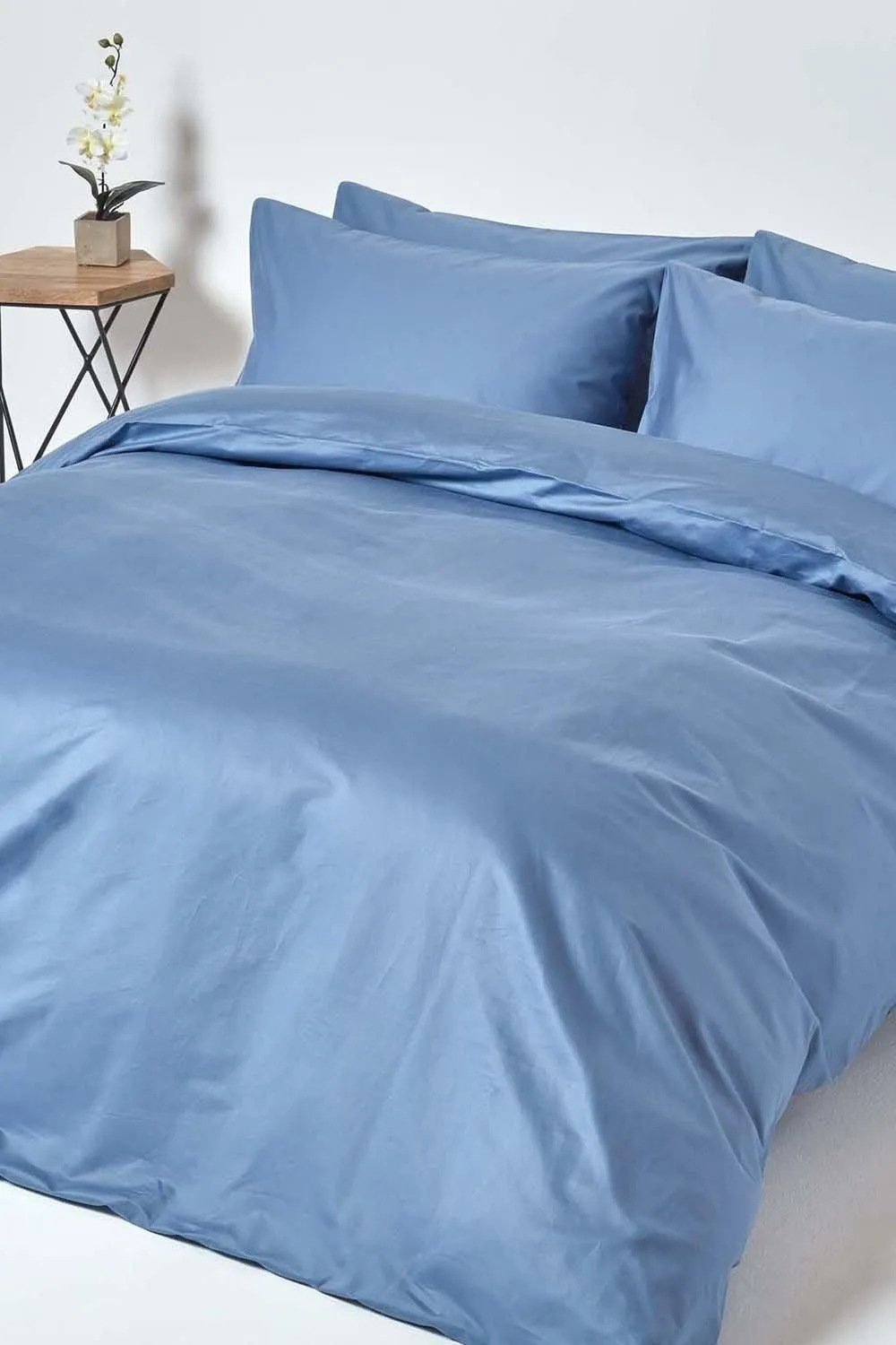 Homescapes Egyptian Cotton Deep Fitted Sheet 18 inch 1000 Thread Count in Blue 3