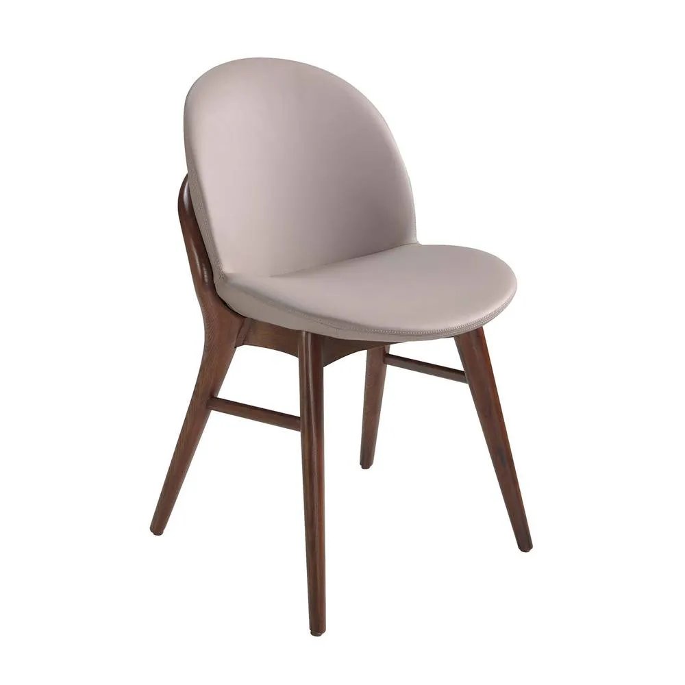 Angel Cerda Dark Mink Leatherette Dining Chair in Beige