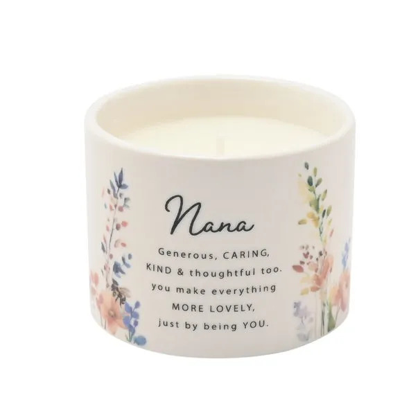 The Cottage Garden Peach Floral Ceramic Candle 2