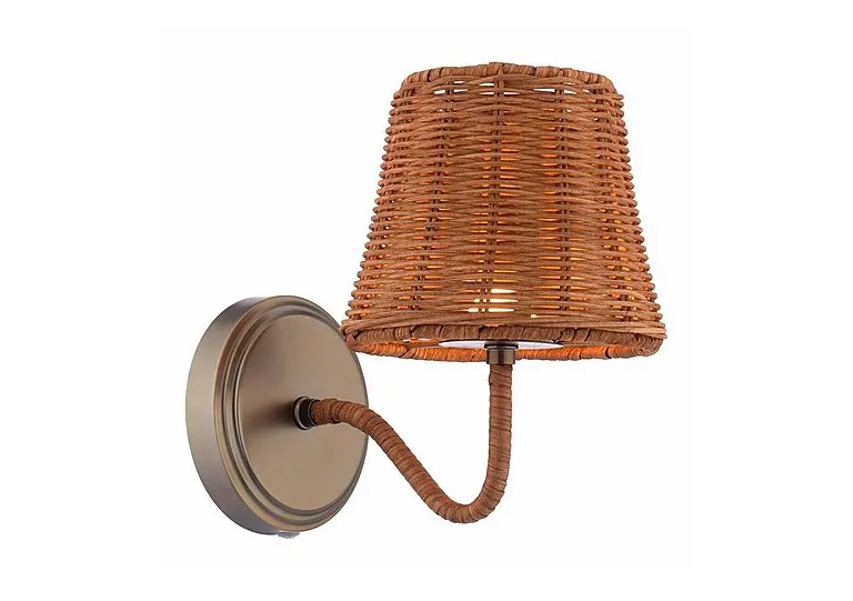 Elcot Rechargeable Rattan 1 Light LED Wall Light
