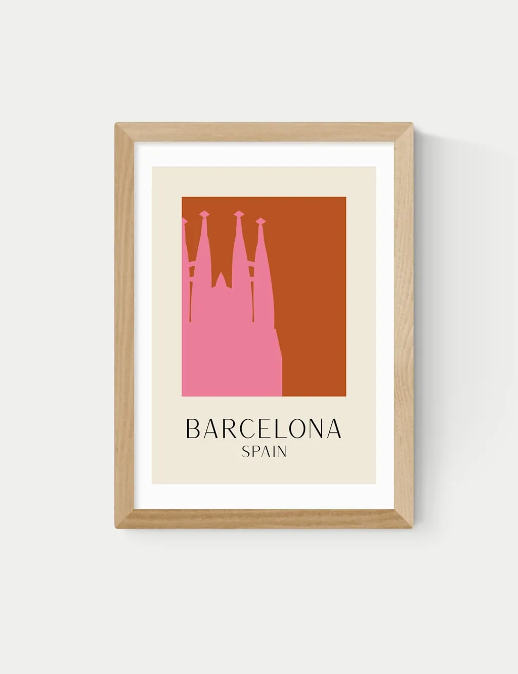 East End Prints Barcelona Framed Art Natural