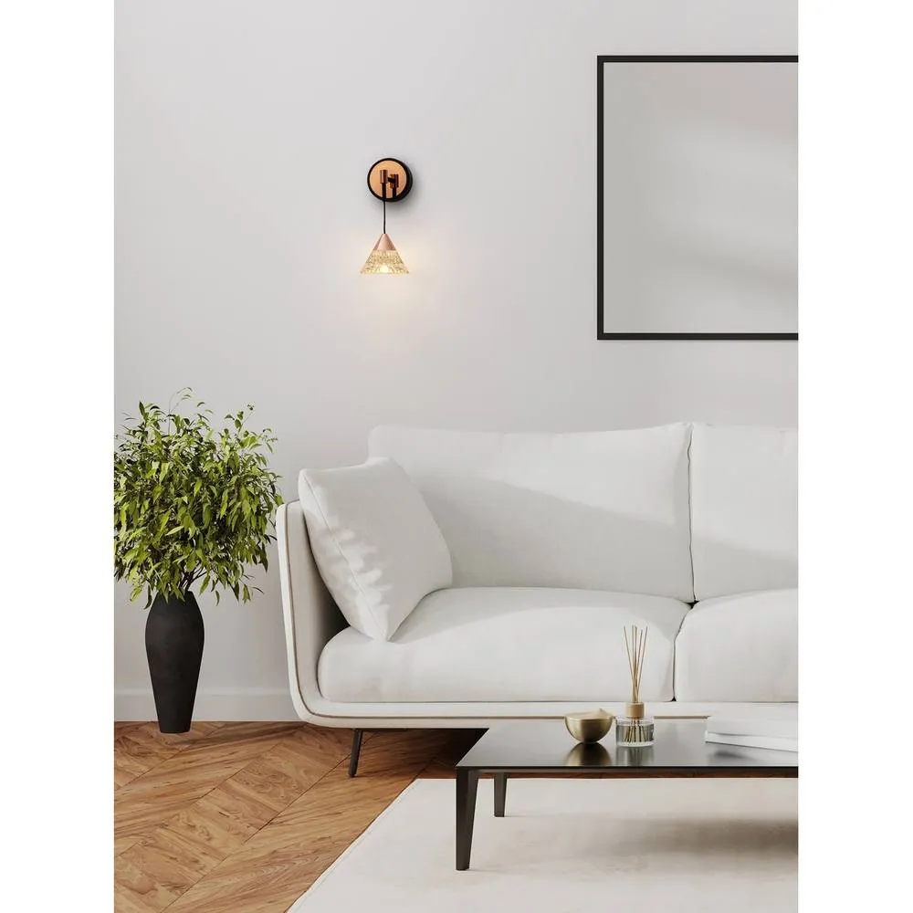 Netlighting Paluz Dome Wall Lamp Rose Gold Matt Black LED 7W 345lm 3000K 2