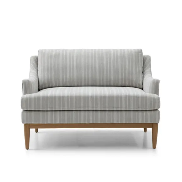 Zella Natural Striped Chenille 2 Seater Sofa 6