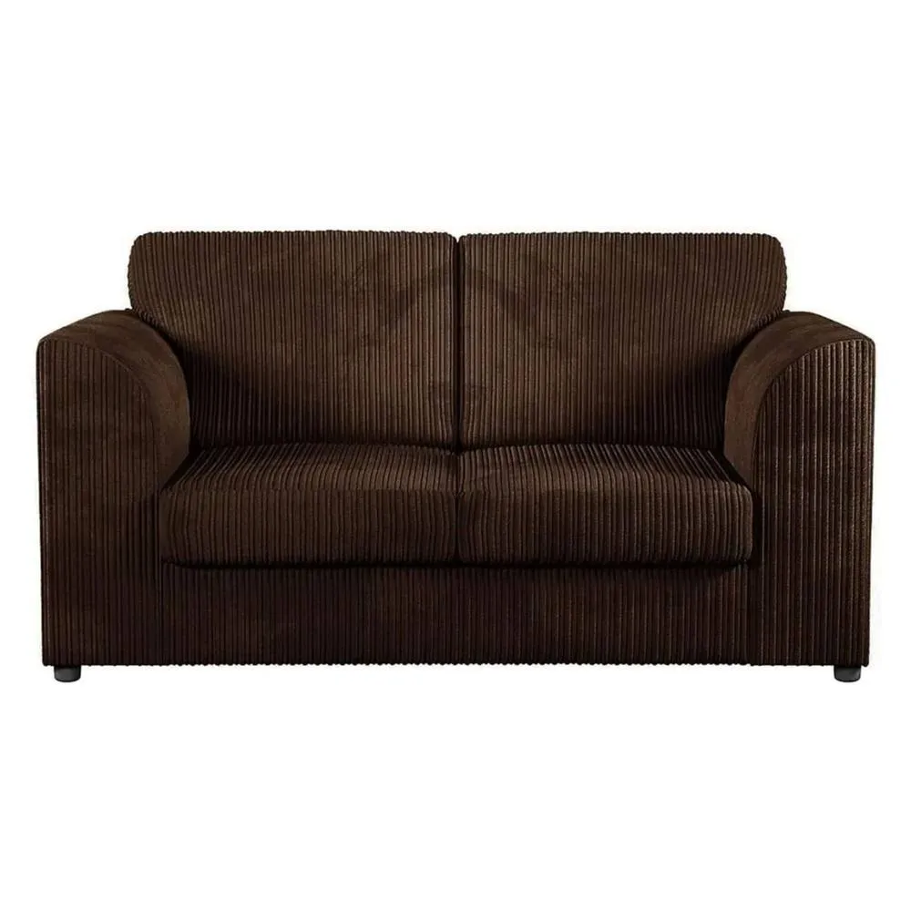 Bliss Furniture Jumbo Cord High Back 2 Seater Sofa Modern Style in Brown