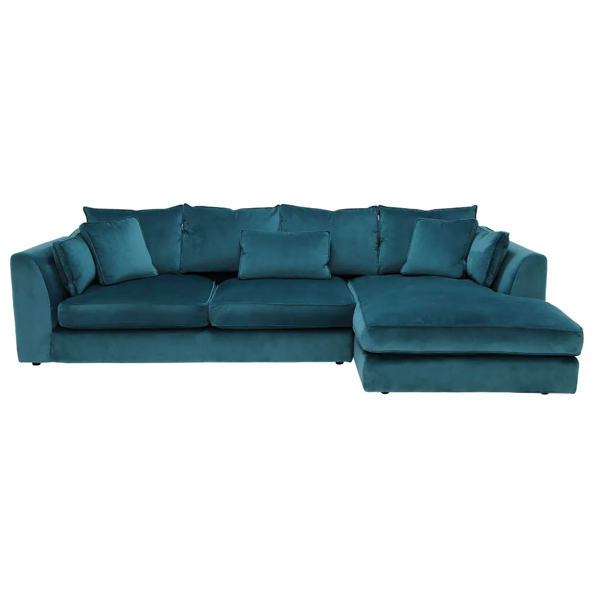 Harrington Large Right Hand Facing Chaise Sofa, Lumino Teal With Foam Interiors
