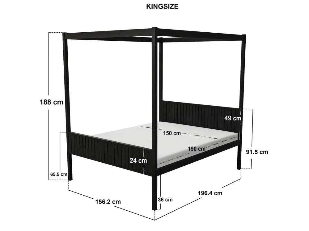 Flair Maddy 4 Poster Bed Black 5