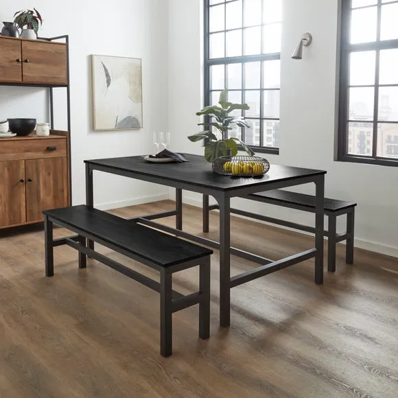 Fulton 6 Seater Rectangular Dining Table with 2 Benches