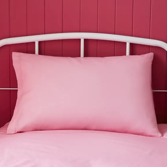 Pink Scallop Polycotton Duvet Cover & Pillowcase Set 3