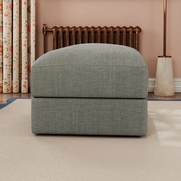 Hattie Slub Faux Linen Storage Footstool 3