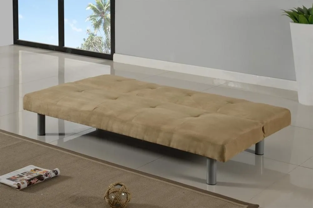 Comfy Living Ltd Faux Suede 3 Seater Fabric Sofa Bed in Brown 2