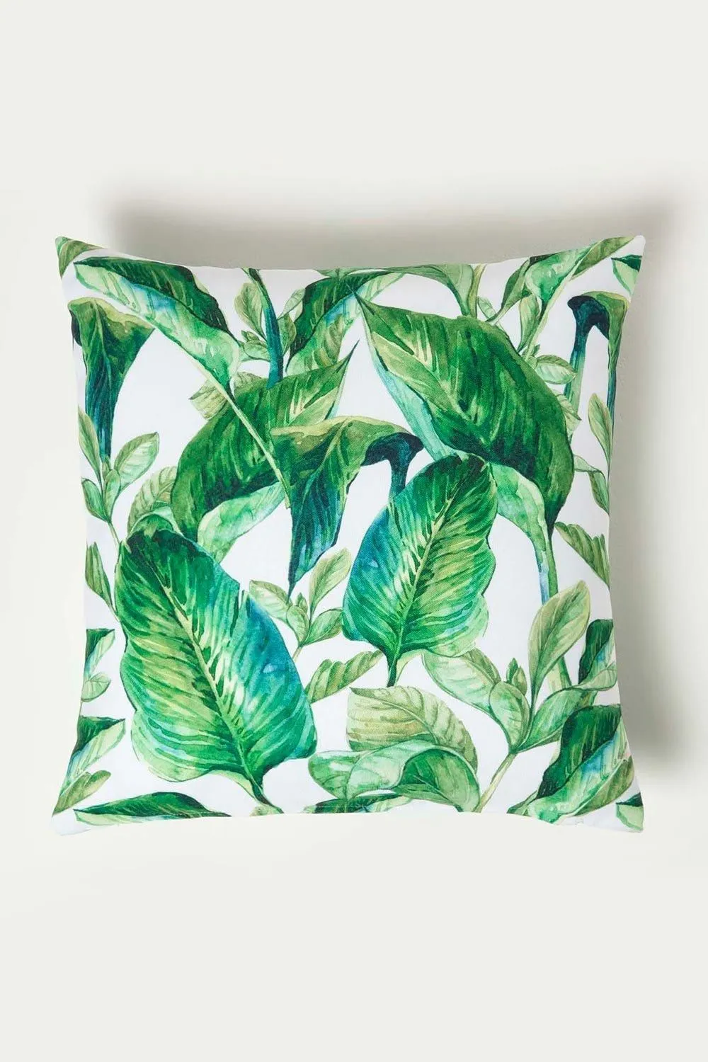 Homescapes Luxury Waterproof Banana Leaf Outdoor Cushion 45 x 45 cm, Set of 2 in Green 2
