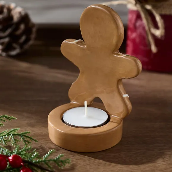Gingerbread Man Ceramic Tealight Holder 2