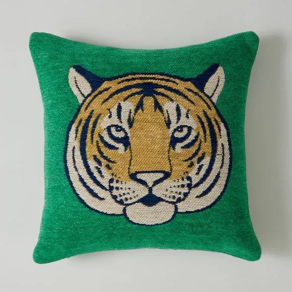 Woven Chenille Tiger Cushion 3