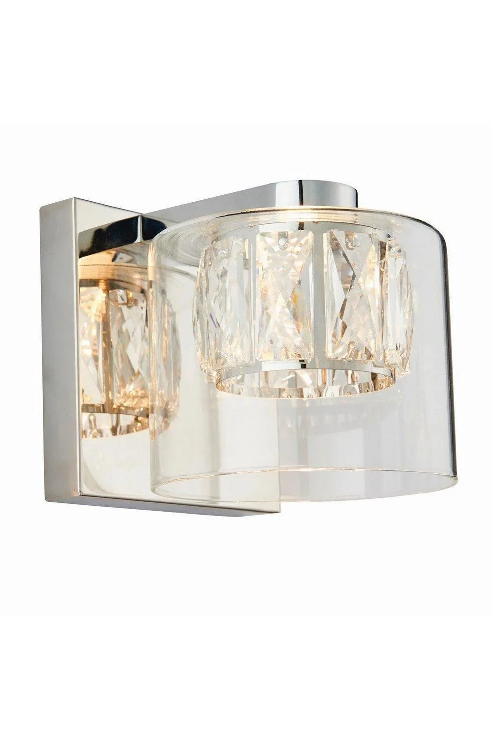 Netlighting Verina 1 Light Wall Chrome Glass G9 in Clear