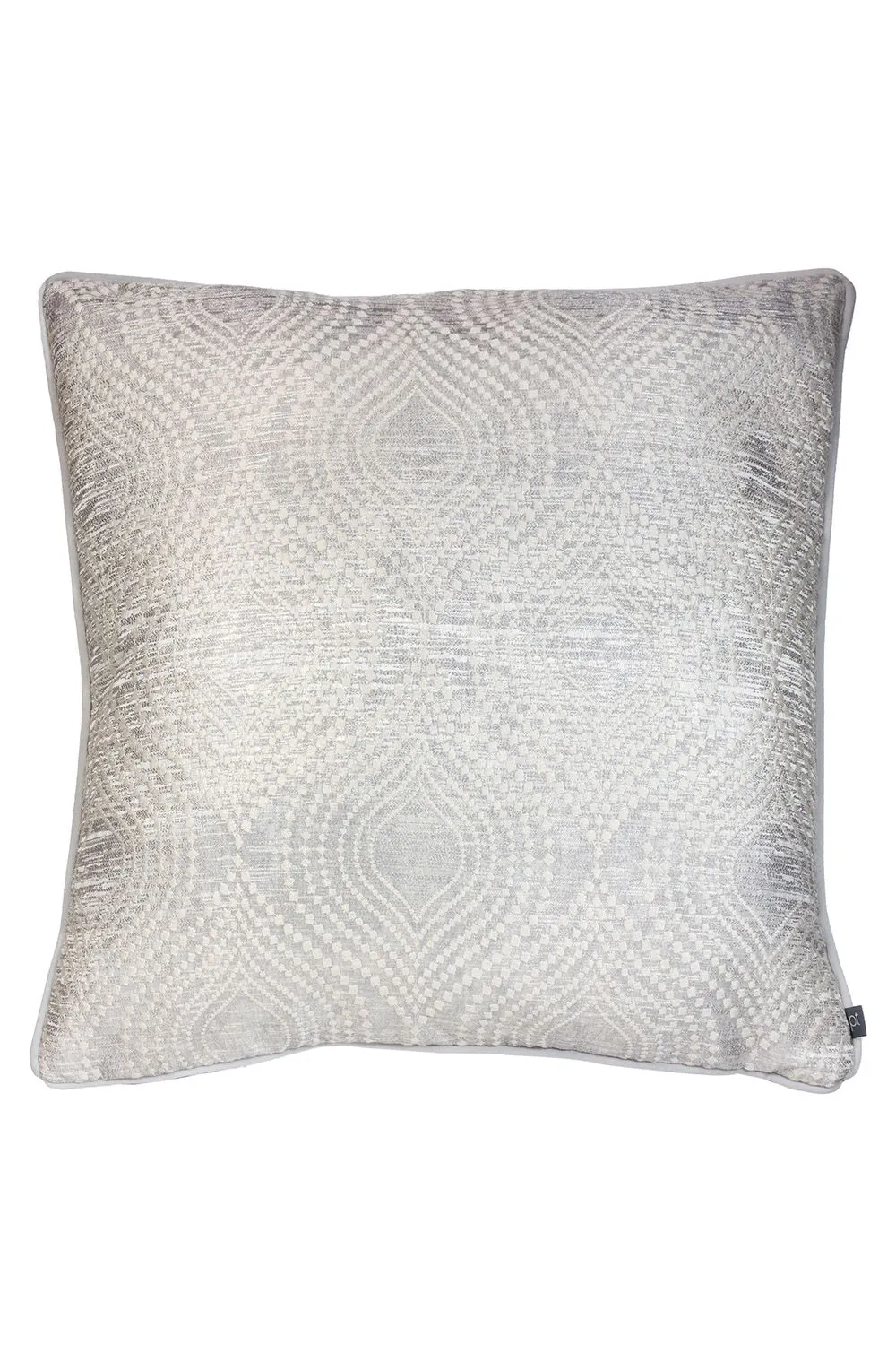 Prestigious Textiles Radiance Jacquard Piped Cushion in Silver