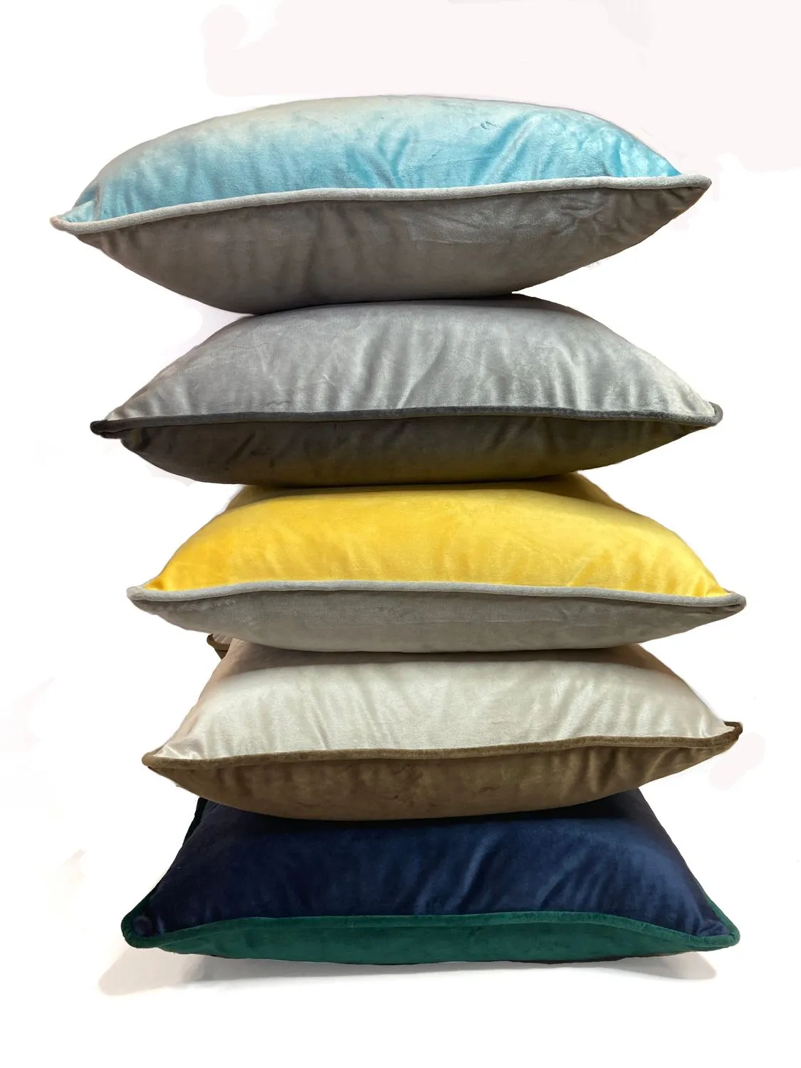 Rapport Home Piped Velvet Polyester Cushion Cover in Mustard 5