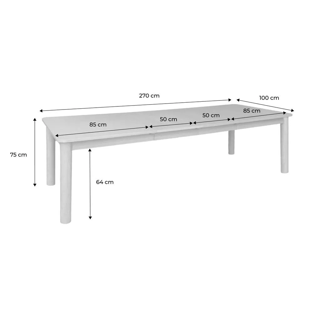 sweeek 6-10 seater rectangular extendable dining table, rubberwood & oak in Dark Brown 4