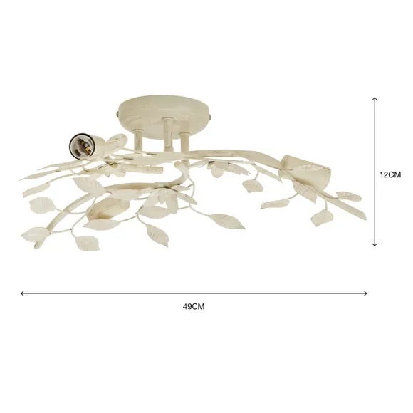 Chantelle Floral 3 Light Flush Ceiling Light 6
