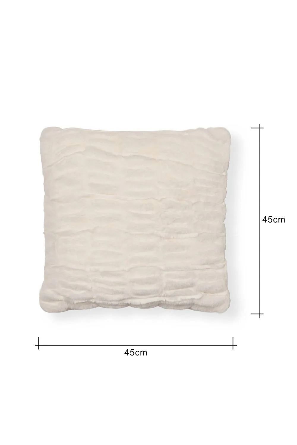 BHS Ruched Faux Fur Cushion in Cream 3