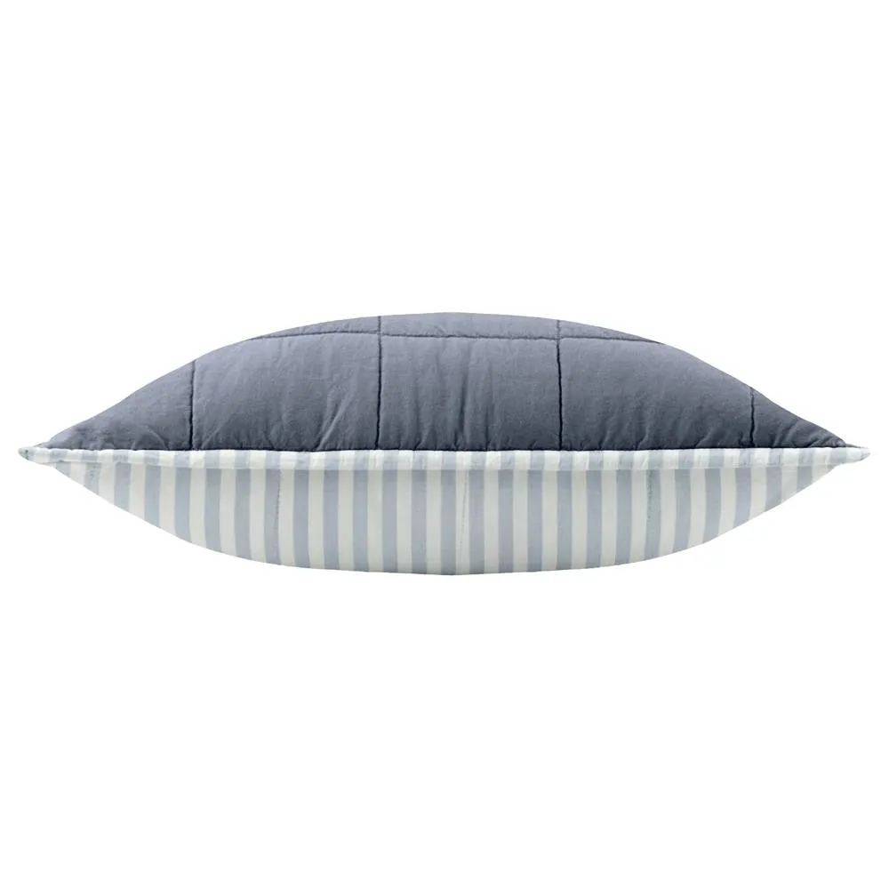 Yard Hebden Striped 100% Cotton Cushion in Pale Blue 5