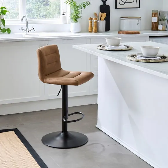 Jango Height Adjustable Bar Stool, Faux Leather