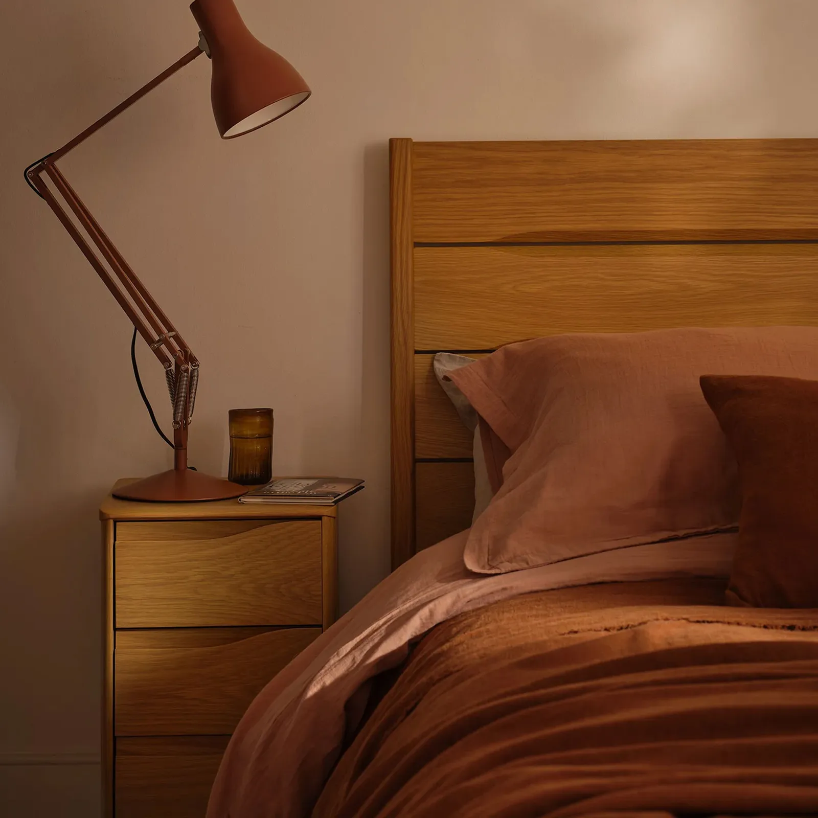 Ercol Rimini 3 Drawer Bedside Cabinet, Neutral Oak | Barker & Stonehouse 2