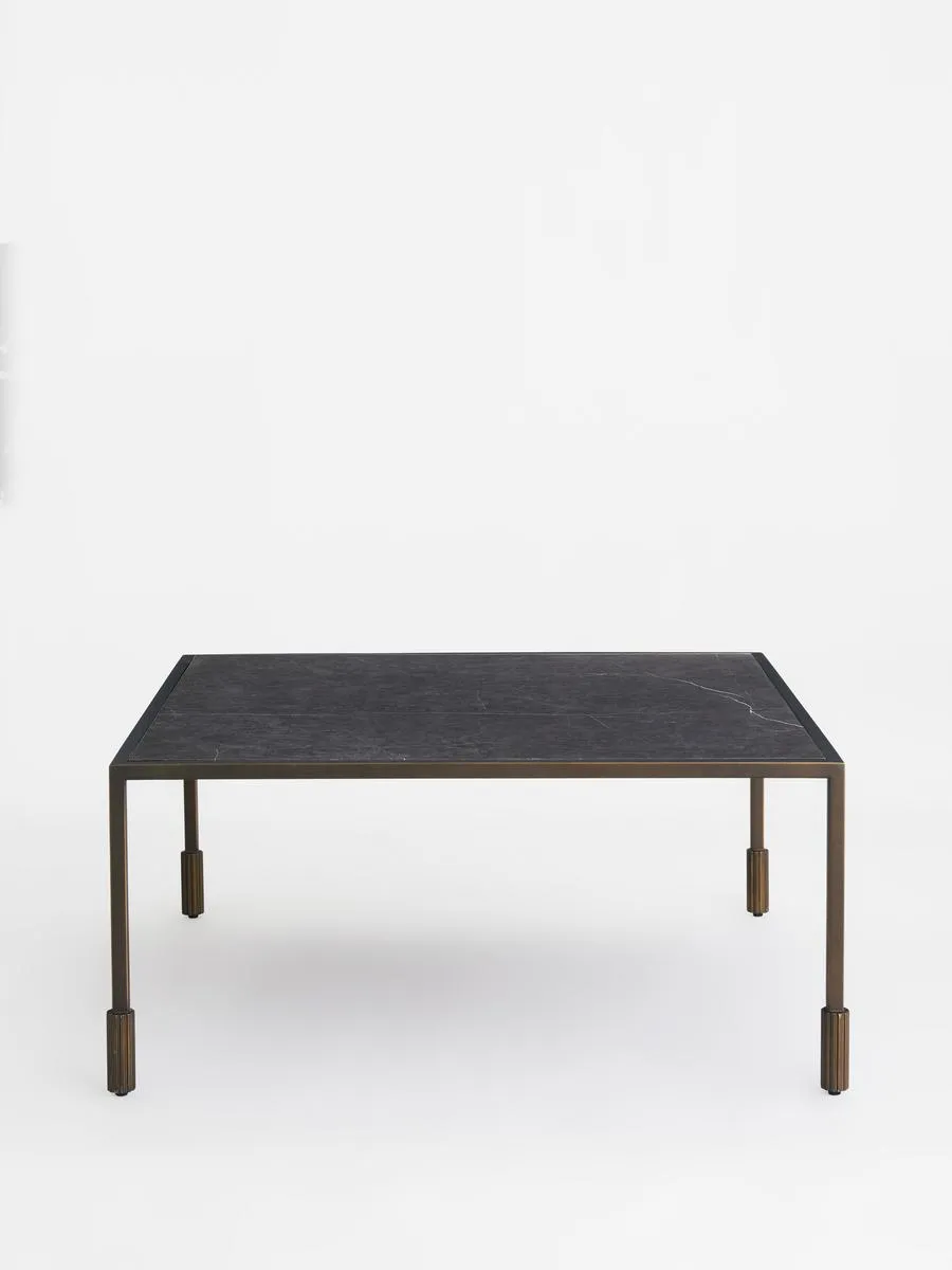 Portnall Square Coffee Table, Black Marquina Marble