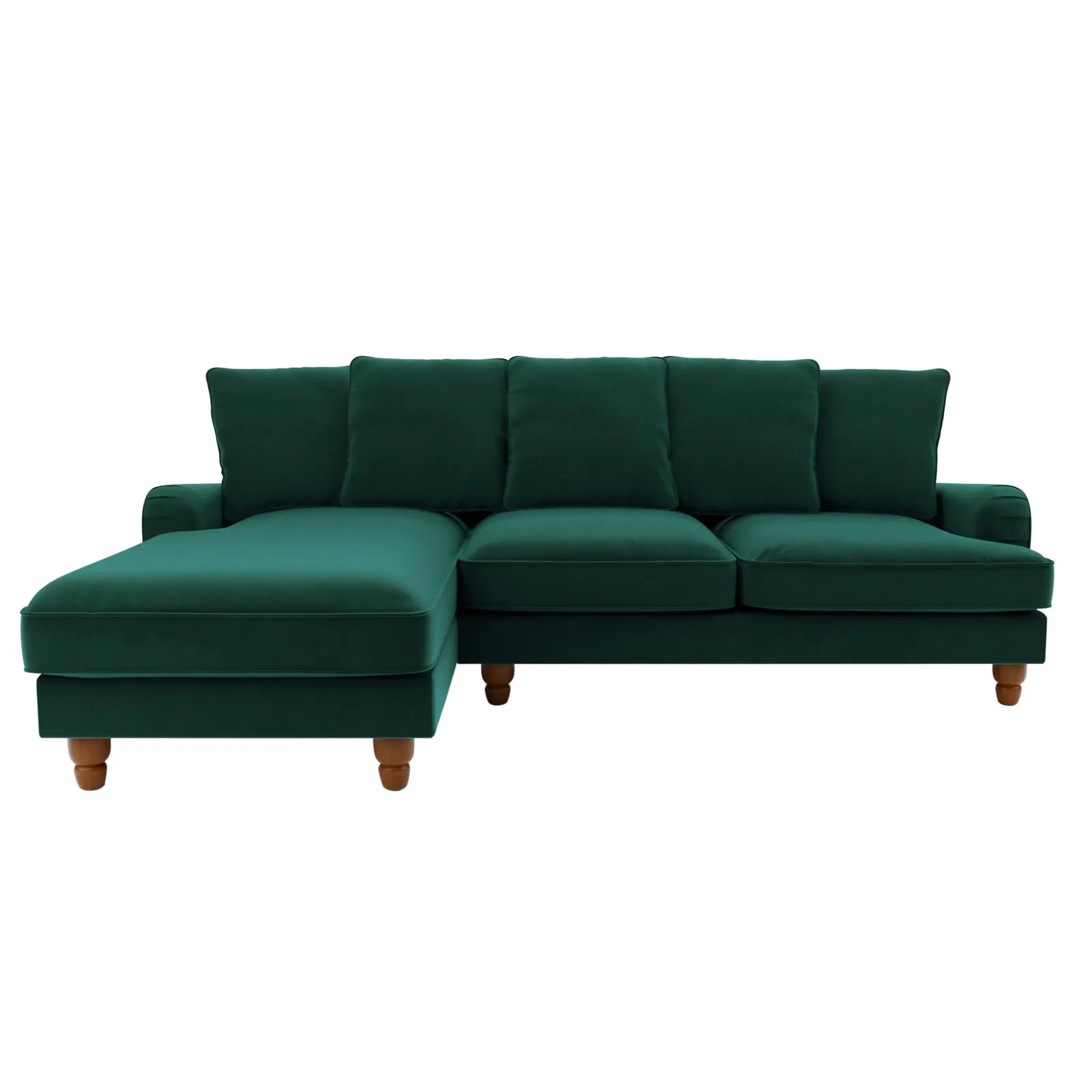 Beatrice Scatter Back Velvet Left Hand Corner Sofa Green