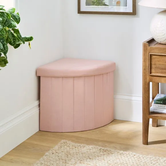 Faux Linen Corner Ottoman 1