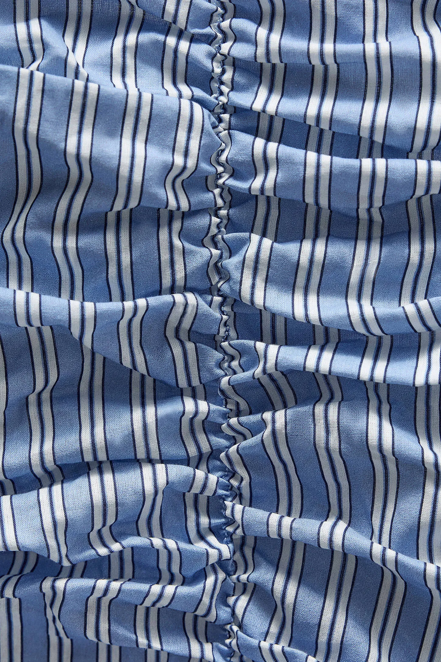 Blue Shirt Stripe Cinched Duvet Set - Blue 3