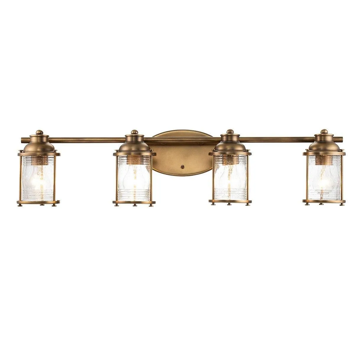Netlighting Kichler Ashland Bay Wall Lamp Natural Brass IP44 in Yellow