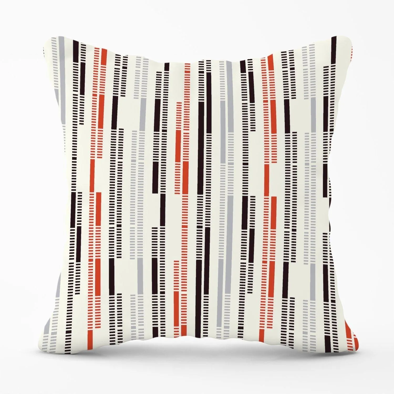 Warren Reed - Designer Dashed Stroke Pattern Outdoor Cushion in Red