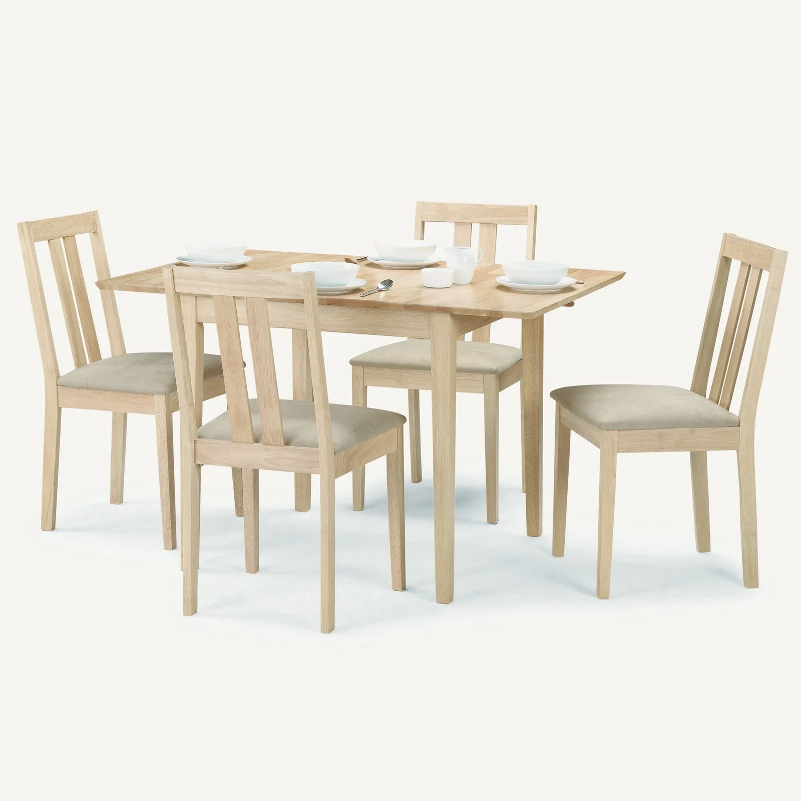 Rufford 4-6 Seater Square Extendable Dining Table with 4 Coast Chairs