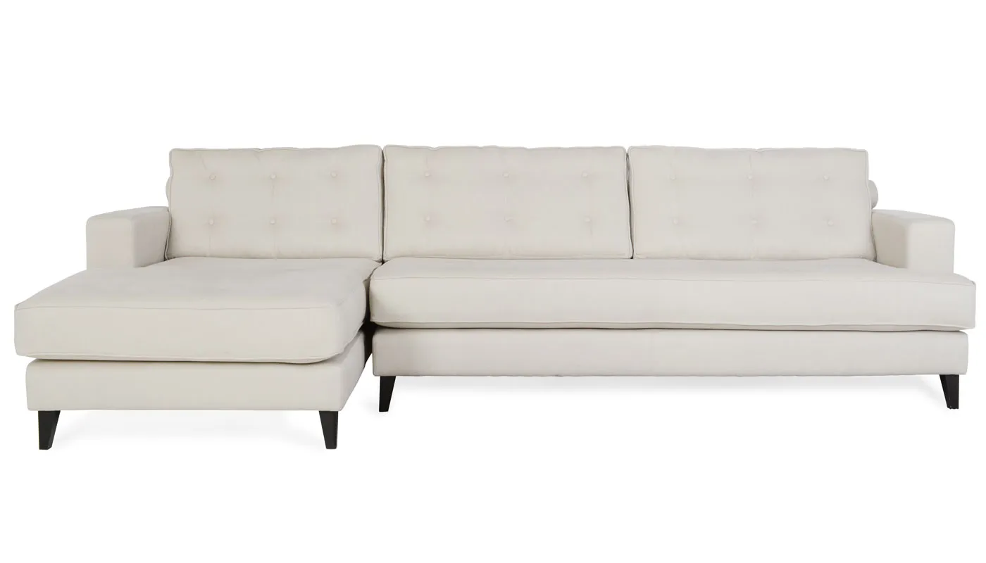 Heal's Mistral Left Hand Corner Sofa Linen Hessian Black Feet