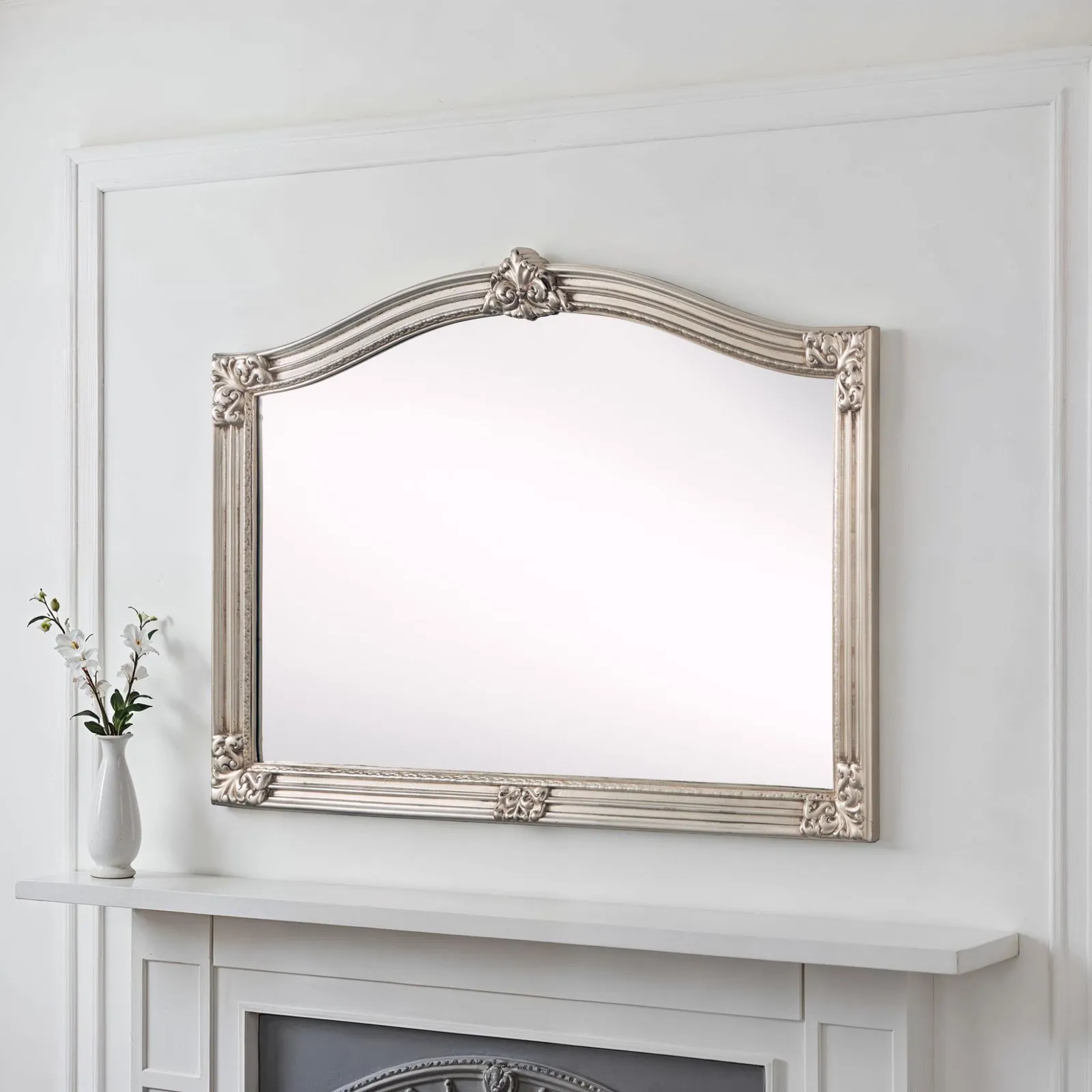 Yearn Mirrors Classic Arched Mantle Mirror Silver 130(w)x89cm(h) 2
