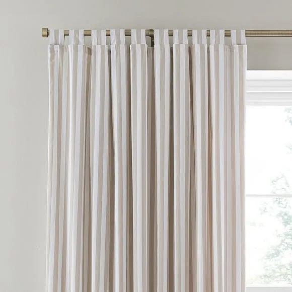 Durham Stripe 100% Cotton Tab Top Curtains