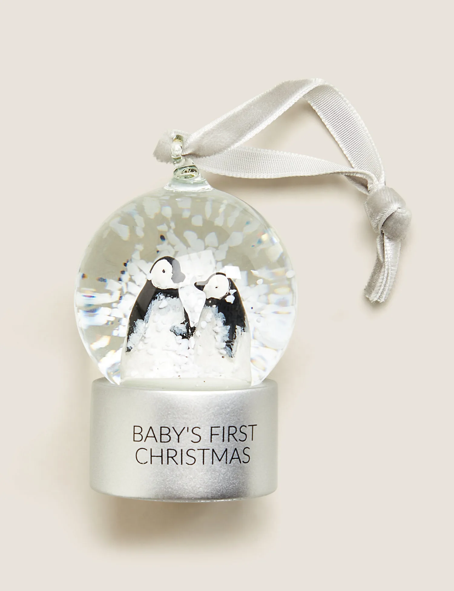 M&S Baby's First Christmas Snowglobe Bauble
