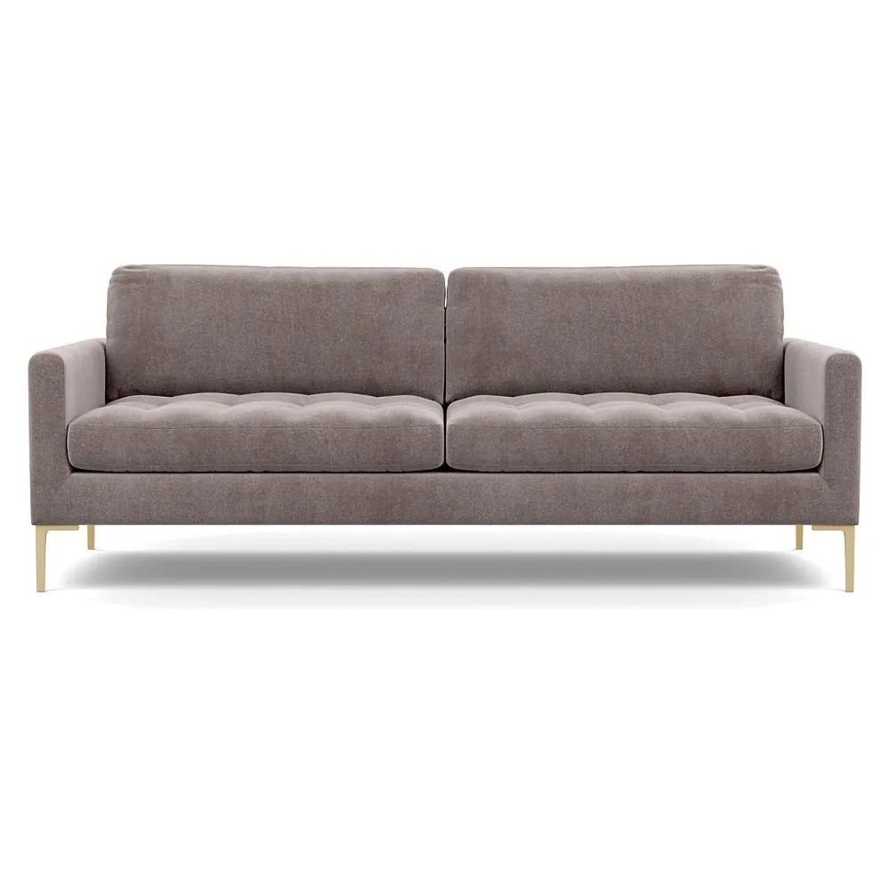 Heal's Eton 4 Seater Sofa Smart Luxe Velvet Mushroom Brass Feet 1