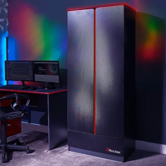 X Rocker Carbon Tek Wardrobe with Neo Fibre LED 1