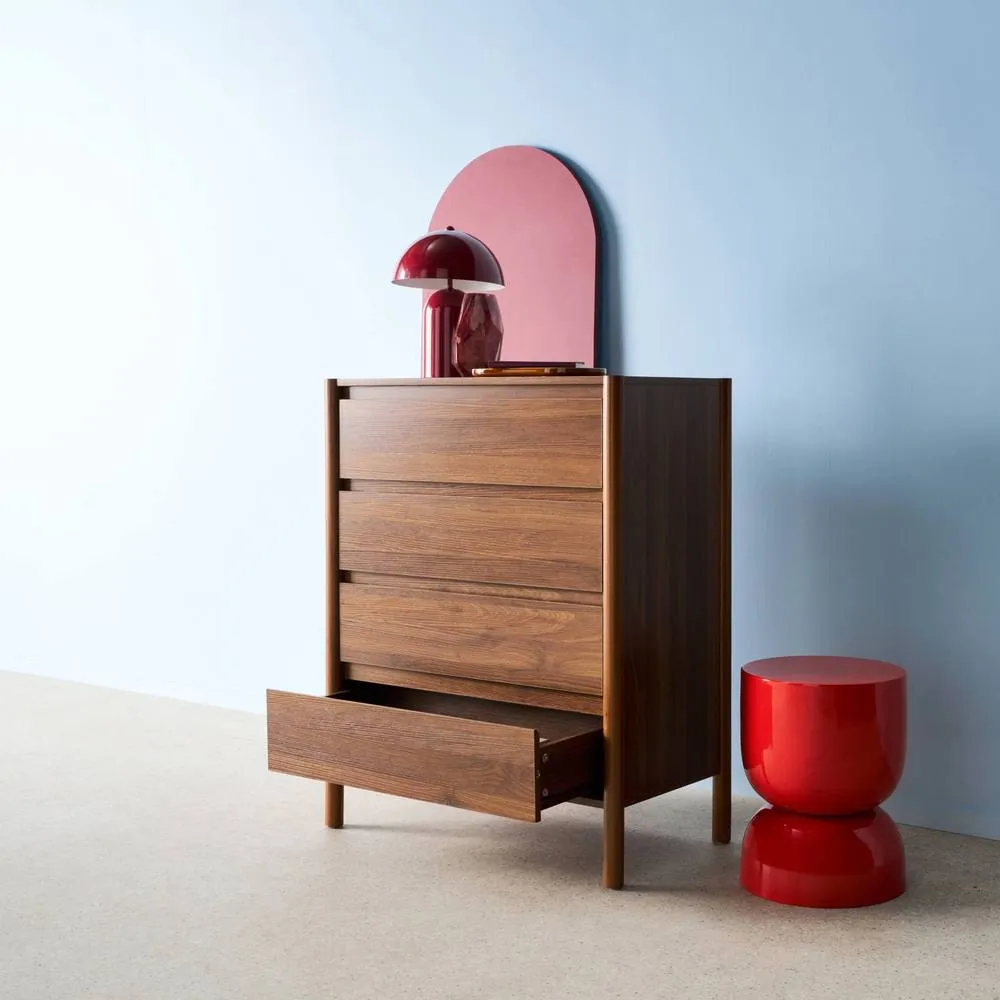sweeek Wood effect chest of 4 drawers in Dark Brown 5