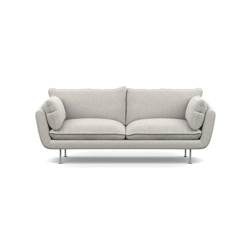 Heal's Allora 3 Seater Sofa Chunky Boucle Ecru Stainless Steel Feet 1