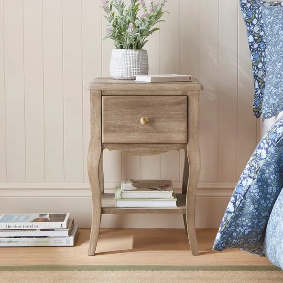 Giselle 1 Drawer Bedside Table, Mango Wood 1