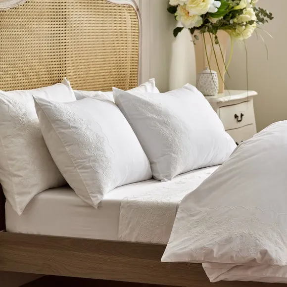 Dorma Coleton Broderie 100% Cotton Flat Sheet