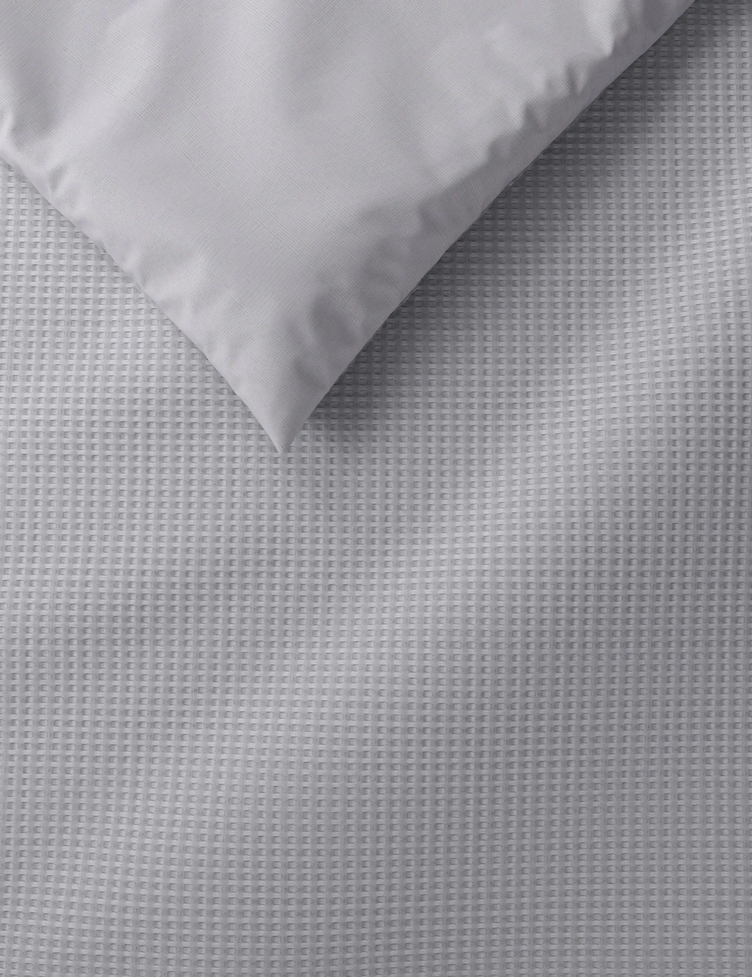 M&S Pure Cotton Waffle Bedding Set Grey