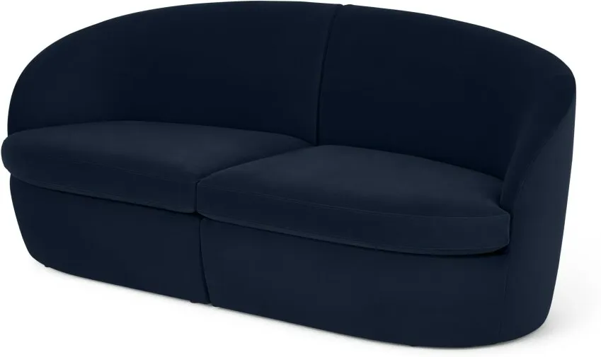 Reisa 2 Seater Sofa, Ink Blue Velvet