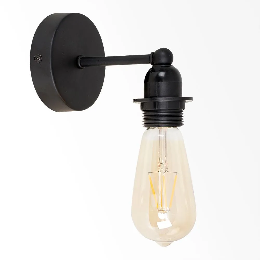 ValueLights Cambourne Black Indoor Wall Light Base Fitting 2