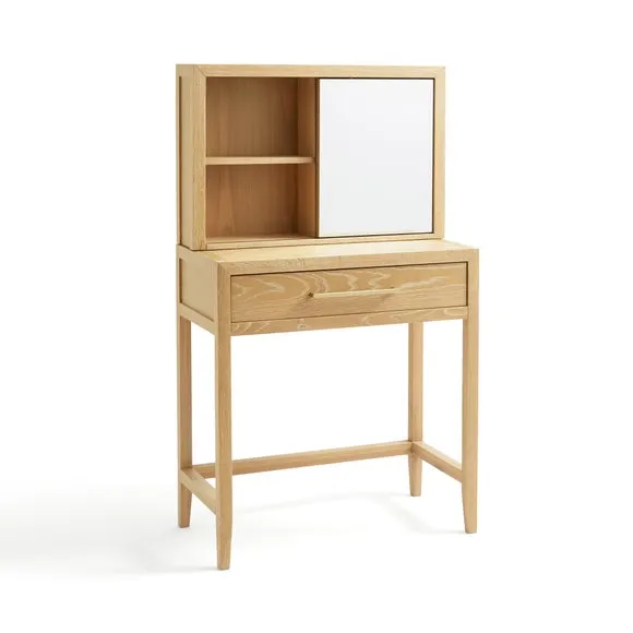 Holden 1 Drawer Compact Dressing Table with Mirror, Oak 6